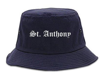 St. Anthony Minnesota MN Old English Mens Bucket Hat Navy Blue