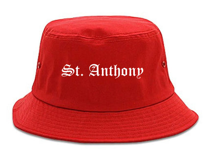St. Anthony Minnesota MN Old English Mens Bucket Hat Red