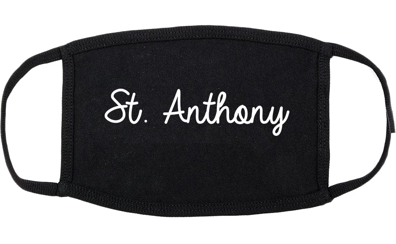 St. Anthony Minnesota MN Script Cotton Face Mask Black