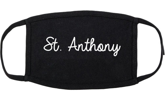 St. Anthony Minnesota MN Script Cotton Face Mask Black
