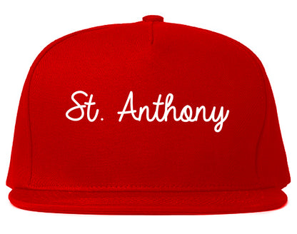 St. Anthony Minnesota MN Script Mens Snapback Hat Red