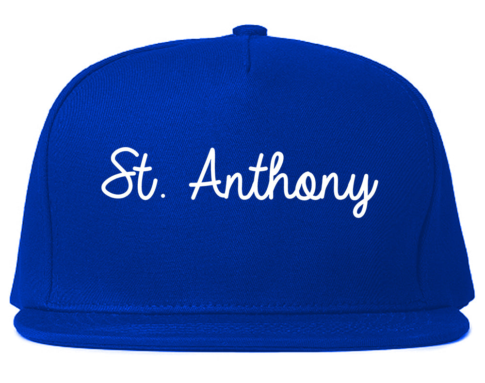 St. Anthony Minnesota MN Script Mens Snapback Hat Royal Blue