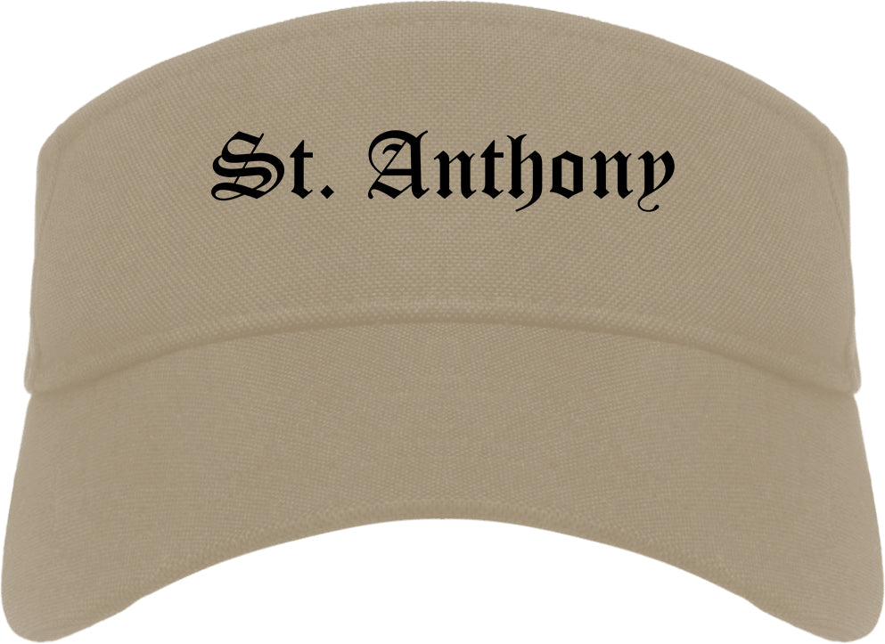 St. Anthony Minnesota MN Old English Mens Visor Cap Hat Khaki