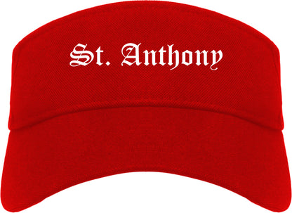 St. Anthony Minnesota MN Old English Mens Visor Cap Hat Red