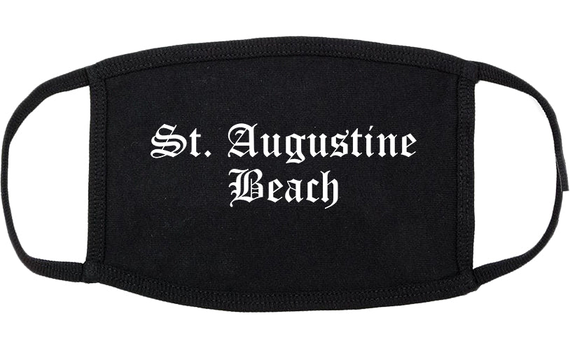 St. Augustine Beach Florida FL Old English Cotton Face Mask Black