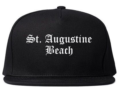 St. Augustine Beach Florida FL Old English Mens Snapback Hat Black