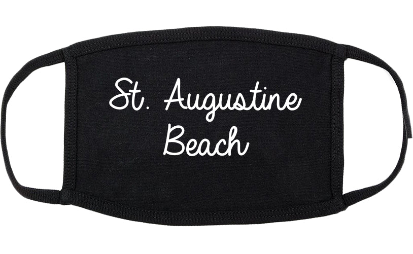 St. Augustine Beach Florida FL Script Cotton Face Mask Black