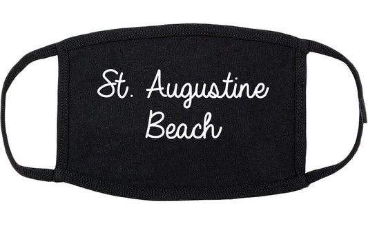 St. Augustine Beach Florida FL Script Cotton Face Mask Black