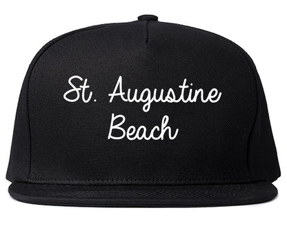 St. Augustine Beach Florida FL Script Mens Snapback Hat Black
