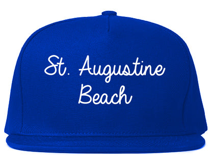 St. Augustine Beach Florida FL Script Mens Snapback Hat Royal Blue