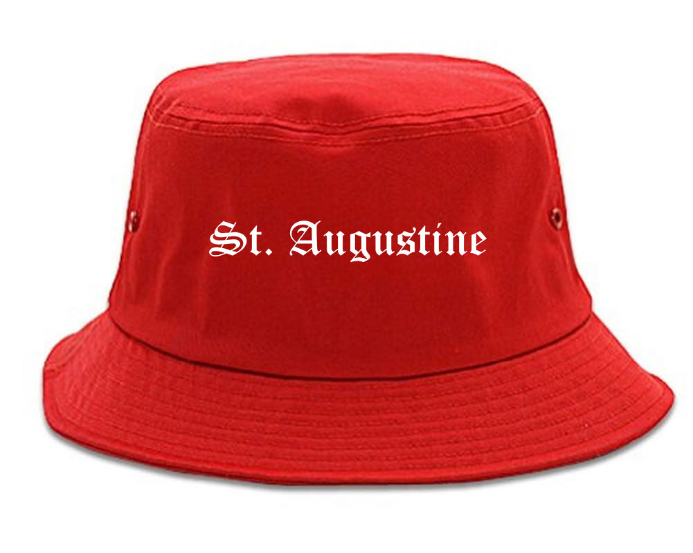 St. Augustine Florida FL Old English Mens Bucket Hat Red