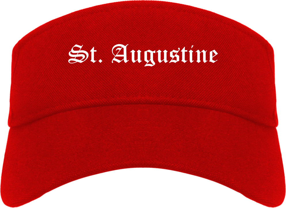 St. Augustine Florida FL Old English Mens Visor Cap Hat Red