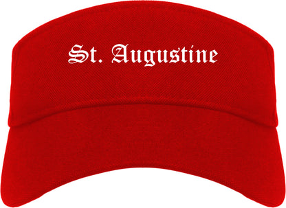 St. Augustine Florida FL Old English Mens Visor Cap Hat Red
