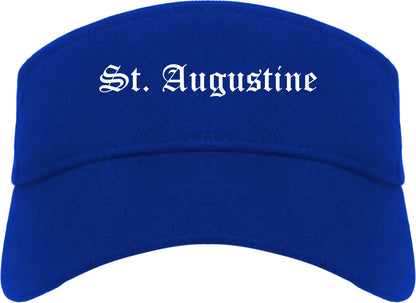 St. Augustine Florida FL Old English Mens Visor Cap Hat Royal Blue