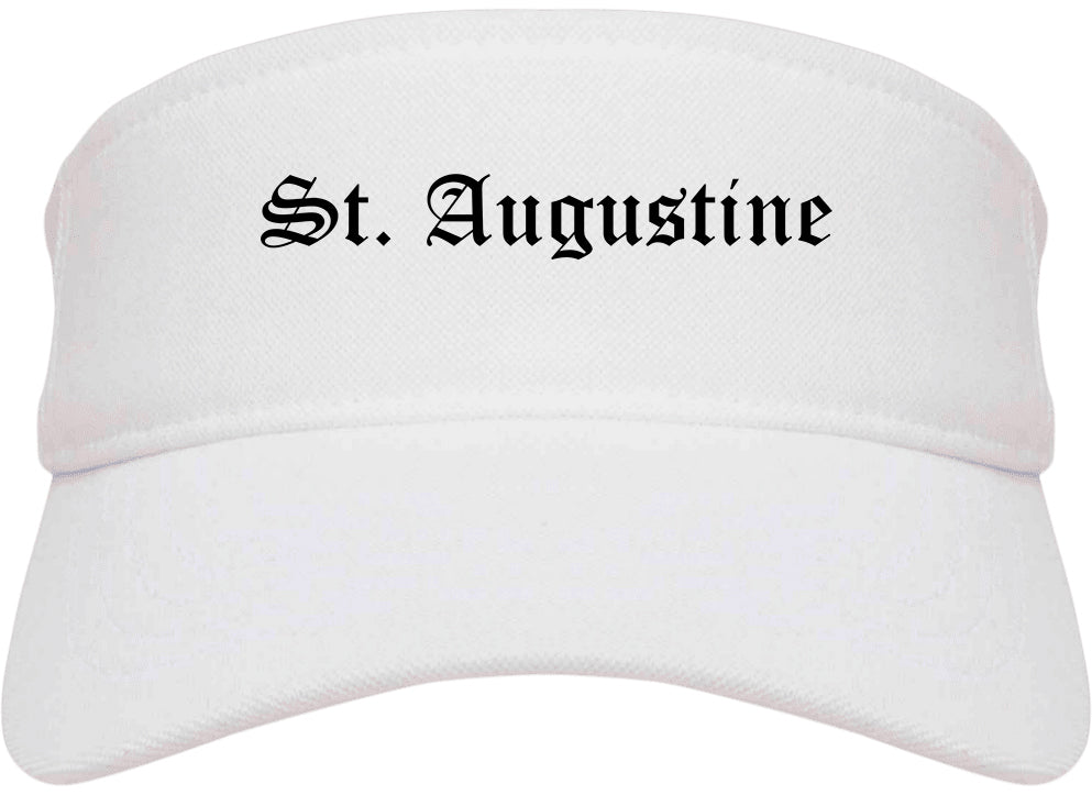 St. Augustine Florida FL Old English Mens Visor Cap Hat White