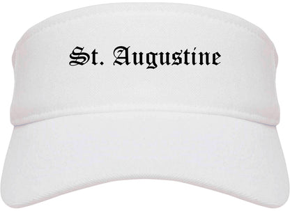 St. Augustine Florida FL Old English Mens Visor Cap Hat White