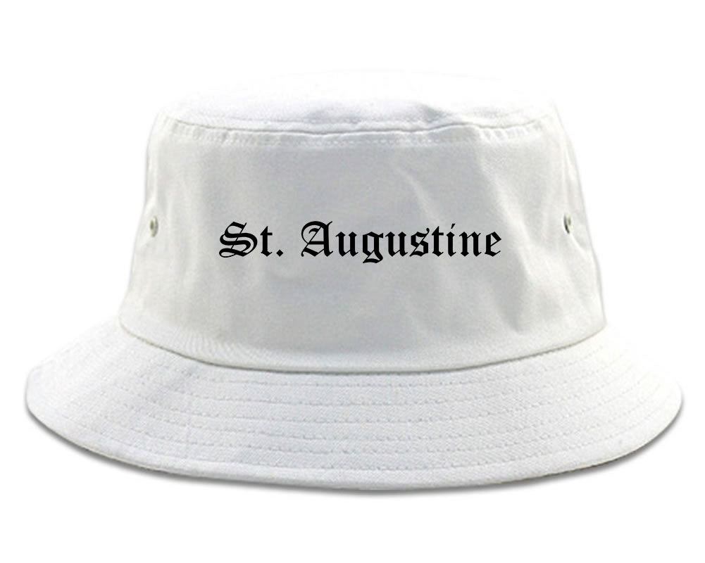 St. Augustine Florida FL Old English Mens Bucket Hat White