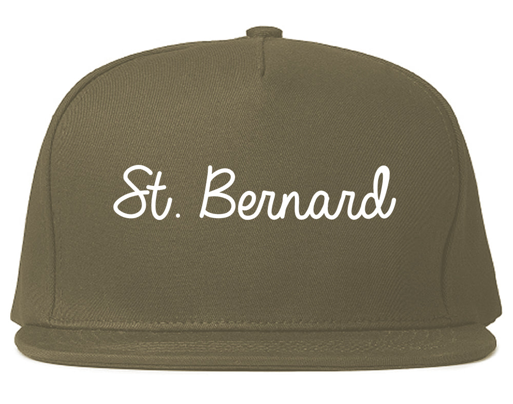 St. Bernard Ohio OH Script Mens Snapback Hat Grey
