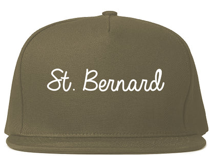 St. Bernard Ohio OH Script Mens Snapback Hat Grey