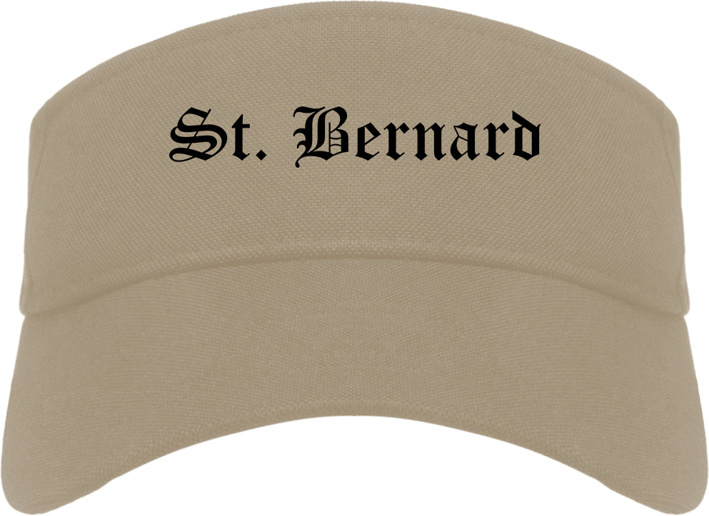 St. Bernard Ohio OH Old English Mens Visor Cap Hat Khaki