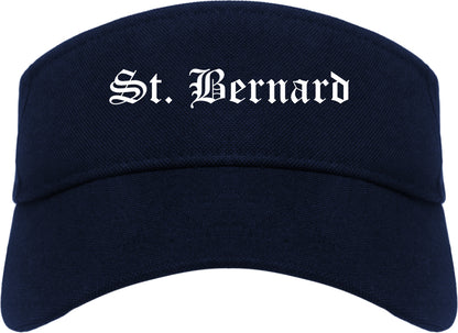 St. Bernard Ohio OH Old English Mens Visor Cap Hat Navy Blue