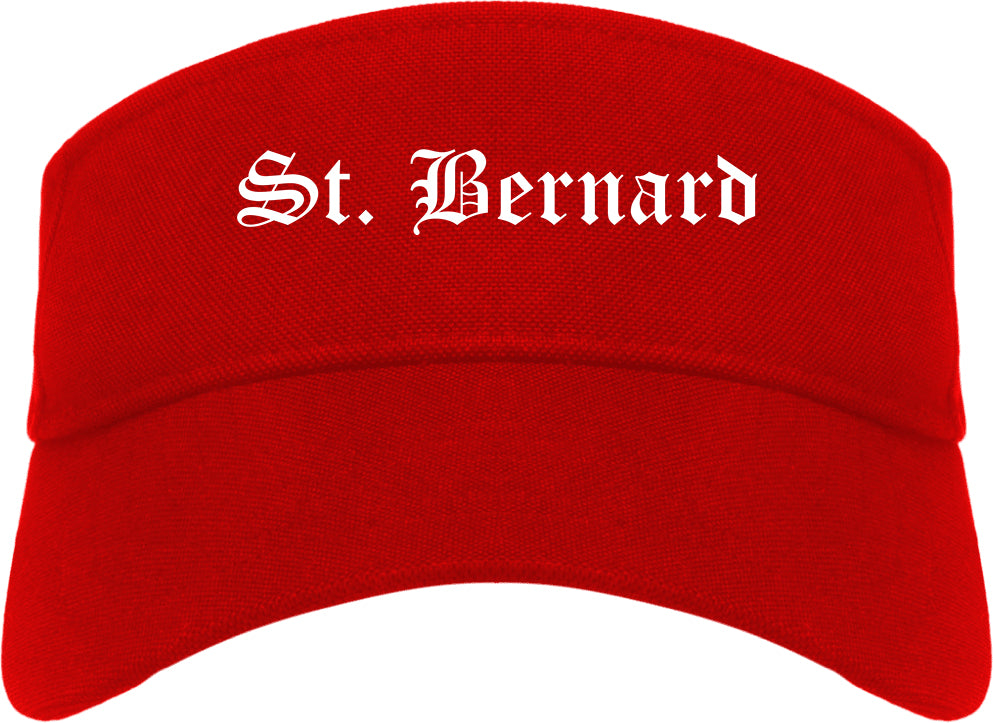 St. Bernard Ohio OH Old English Mens Visor Cap Hat Red