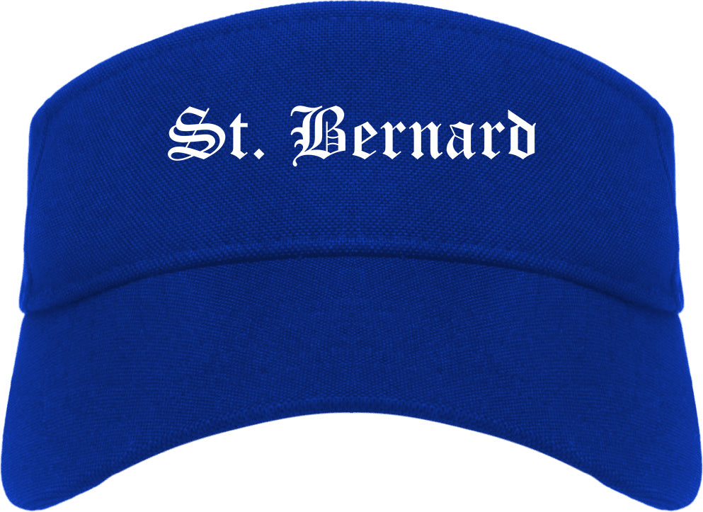 St. Bernard Ohio OH Old English Mens Visor Cap Hat Royal Blue