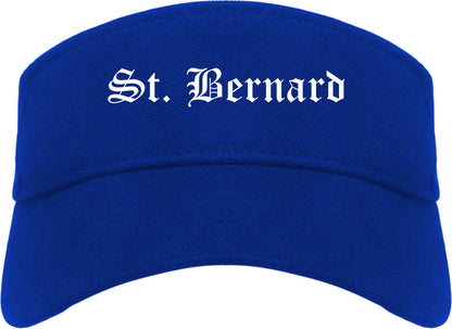 St. Bernard Ohio OH Old English Mens Visor Cap Hat Royal Blue