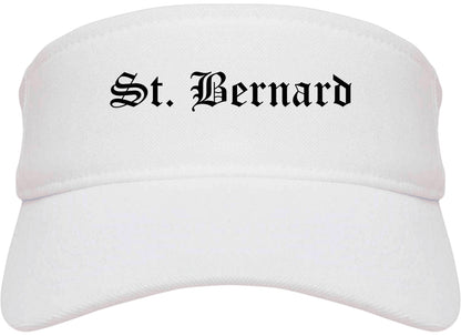 St. Bernard Ohio OH Old English Mens Visor Cap Hat White