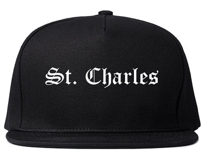 St. Charles Illinois IL Old English Mens Snapback Hat Black