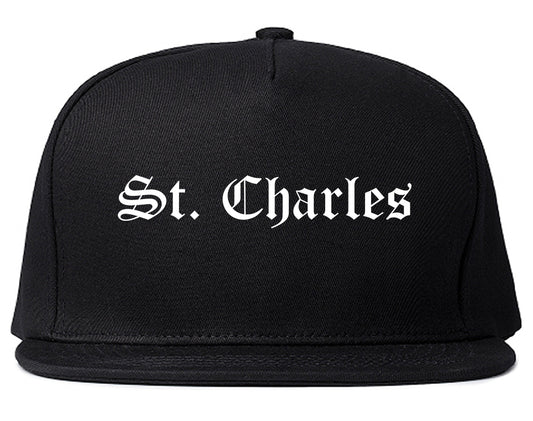 St. Charles Illinois IL Old English Mens Snapback Hat Black