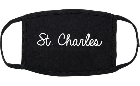St. Charles Illinois IL Script Cotton Face Mask Black