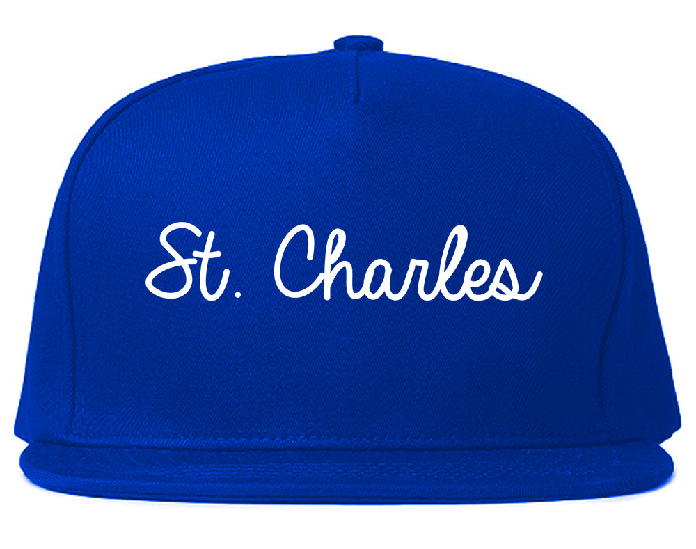 St. Charles Illinois IL Script Mens Snapback Hat Royal Blue