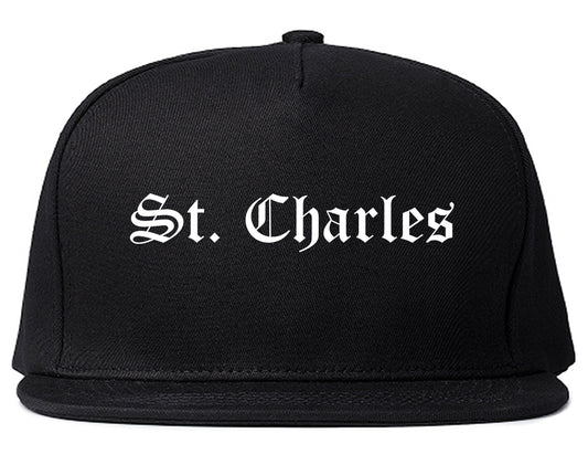 St. Charles Missouri MO Old English Mens Snapback Hat Black