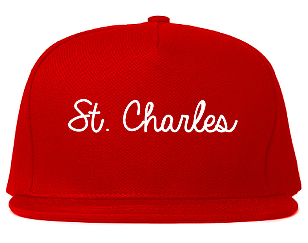 St. Charles Missouri MO Script Mens Snapback Hat Red