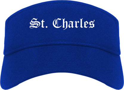 St. Charles Missouri MO Old English Mens Visor Cap Hat Royal Blue
