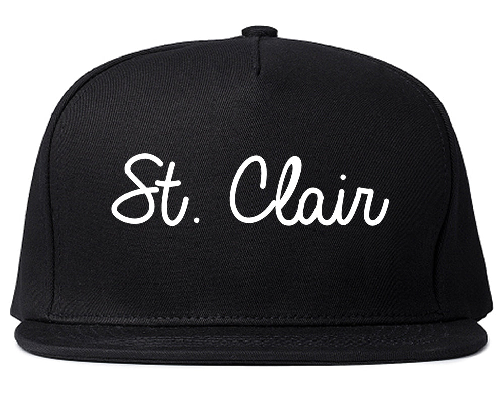 St. Clair Michigan MI Script Mens Snapback Hat Black