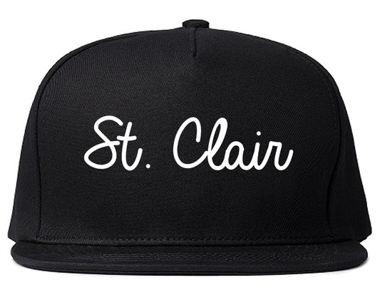 St. Clair Michigan MI Script Mens Snapback Hat Black