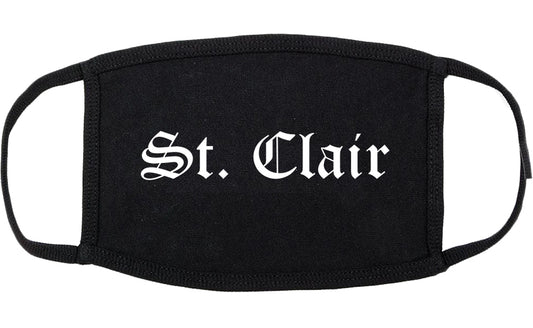 St. Clair Missouri MO Old English Cotton Face Mask Black