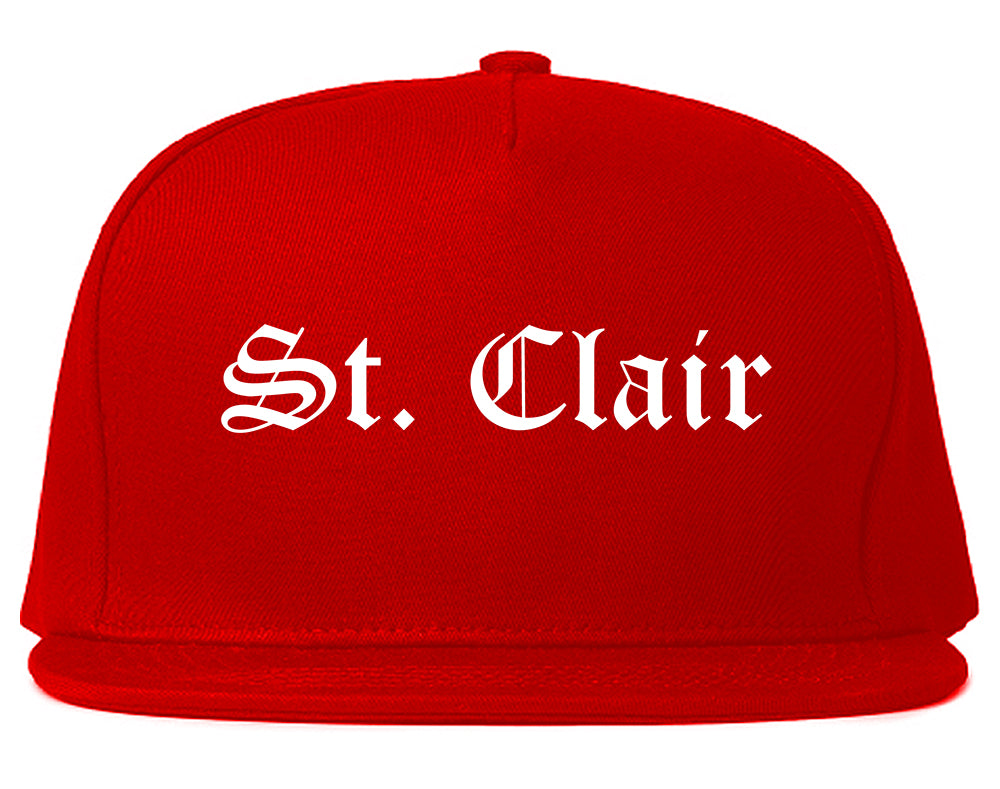 St. Clair Missouri MO Old English Mens Snapback Hat Red