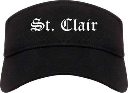 St. Clair Missouri MO Old English Mens Visor Cap Hat Black
