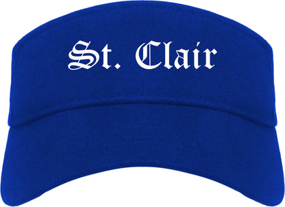 St. Clair Missouri MO Old English Mens Visor Cap Hat Royal Blue