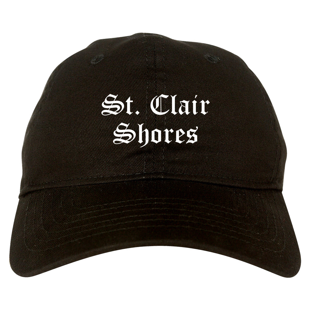 St. Clair Shores Michigan MI Old English Mens Dad Hat Baseball Cap Black
