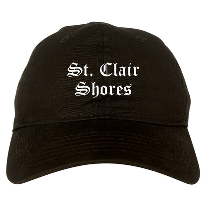St. Clair Shores Michigan MI Old English Mens Dad Hat Baseball Cap Black