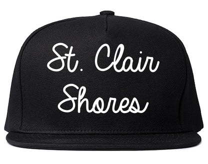 St. Clair Shores Michigan MI Script Mens Snapback Hat Black