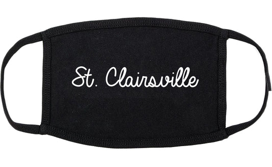 St. Clairsville Ohio OH Script Cotton Face Mask Black