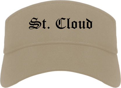 St. Cloud Florida FL Old English Mens Visor Cap Hat Khaki