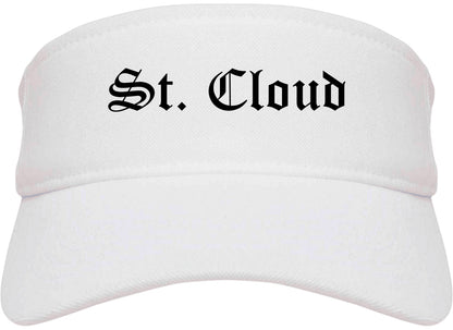 St. Cloud Minnesota MN Old English Mens Visor Cap Hat White