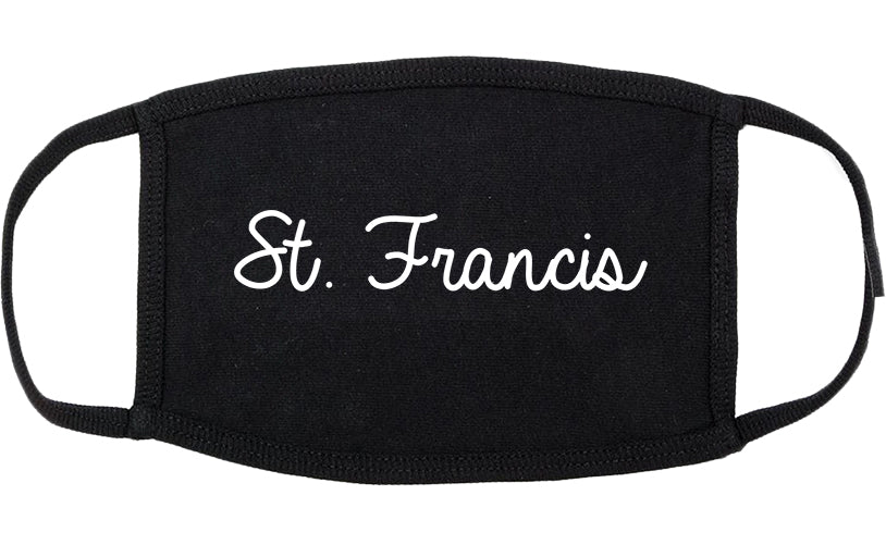 St. Francis Minnesota MN Script Cotton Face Mask Black