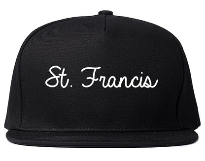 St. Francis Minnesota MN Script Mens Snapback Hat Black